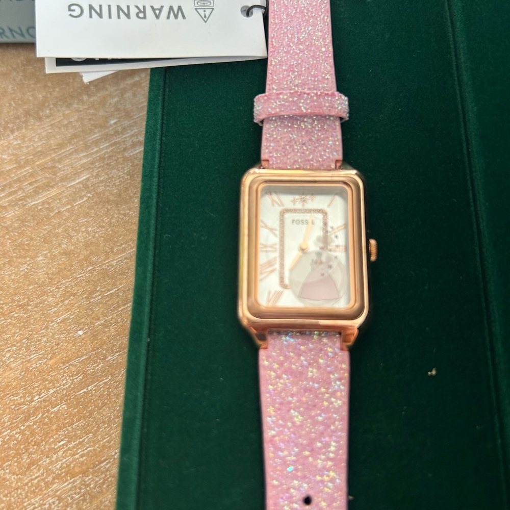 Fossil Rose Gold and Pink Glitter Women's Watch